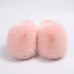 House Slippers Plush Faux Fur Cushioned Non-Slip Sole