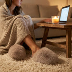 House Slippers Plush Faux Fur Cushioned Non-Slip Sole