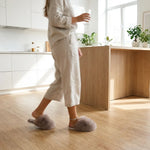 House Slippers Plush Faux Fur Cushioned Non-Slip Sole