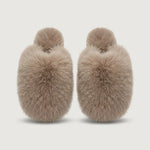 House Slippers Plush Faux Fur Cushioned Non-Slip Sole