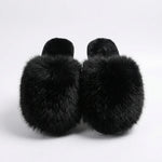 House Slippers Plush Faux Fur Cushioned Non-Slip Sole