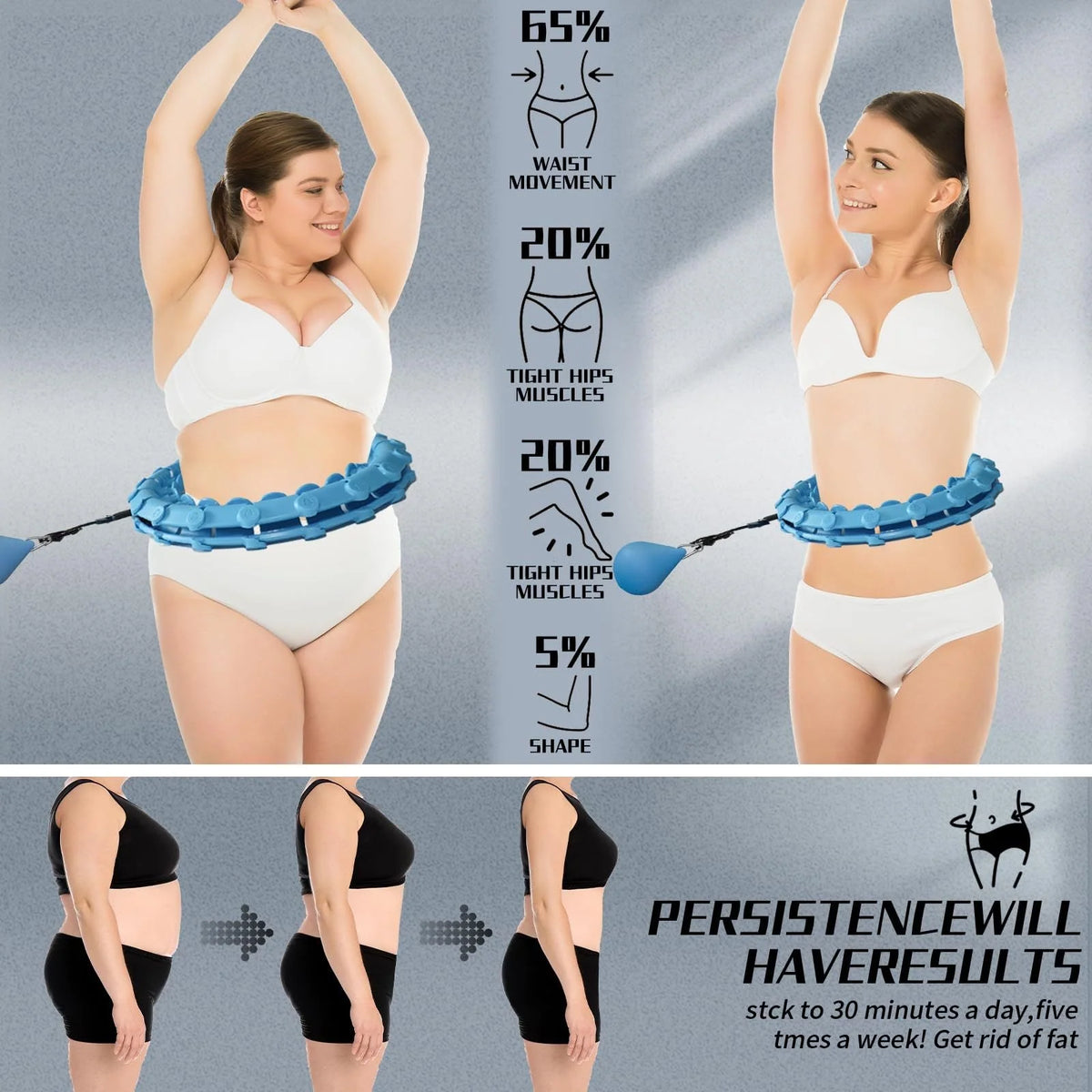 Hula Hoop Weighted Adjustable Up To 63 Inch Waist