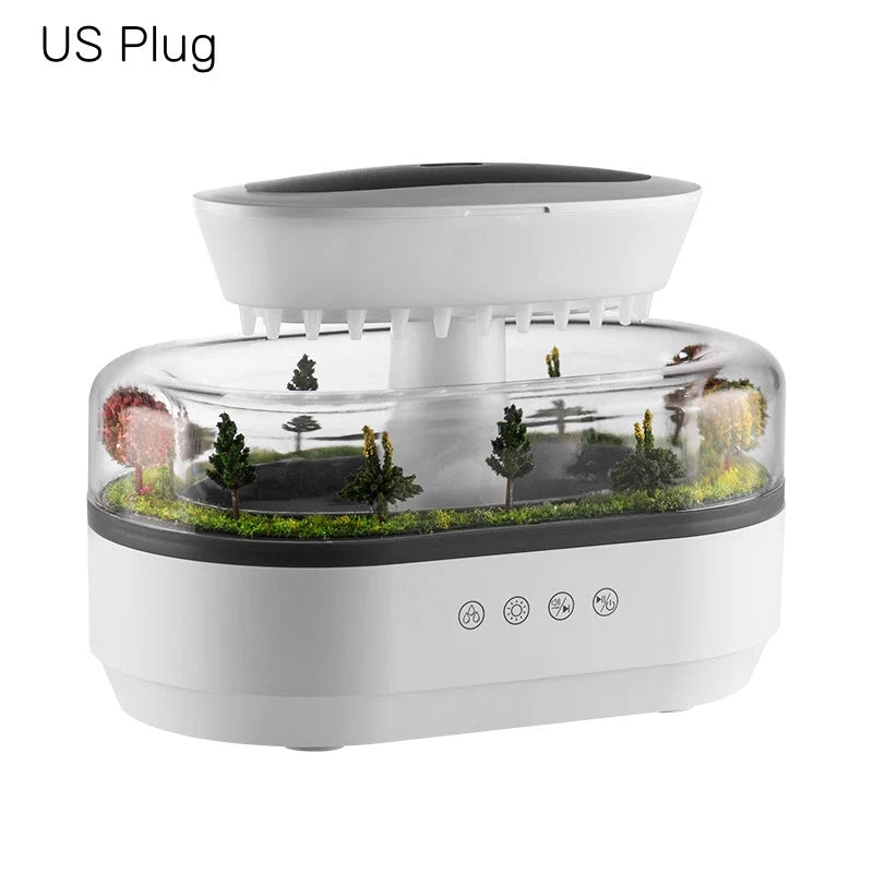 Humidifier Ultrasonic Mist Raindrop Sound & 7-Color Ambient Light