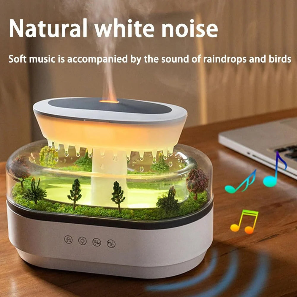 Humidifier Ultrasonic Mist Raindrop Sound & 7-Color Ambient Light