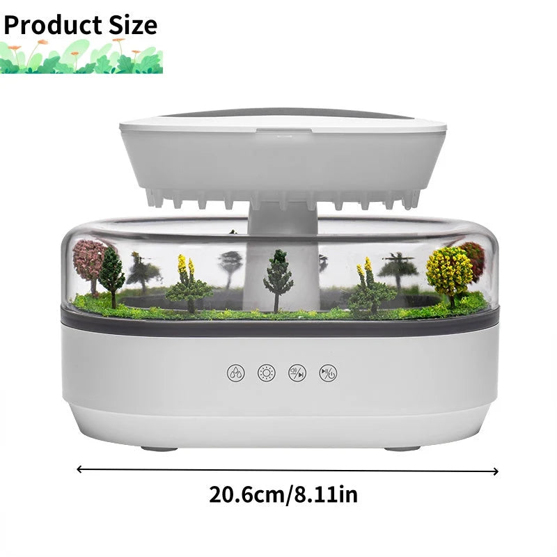 Humidifier Ultrasonic Mist Raindrop Sound & 7-Color Ambient Light
