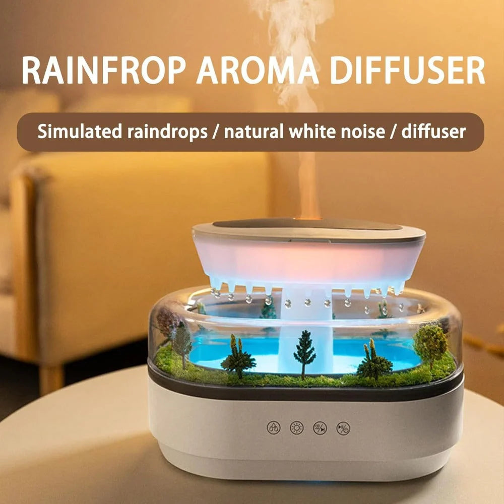 Humidifier Ultrasonic Mist Raindrop Sound & 7-Color Ambient Light