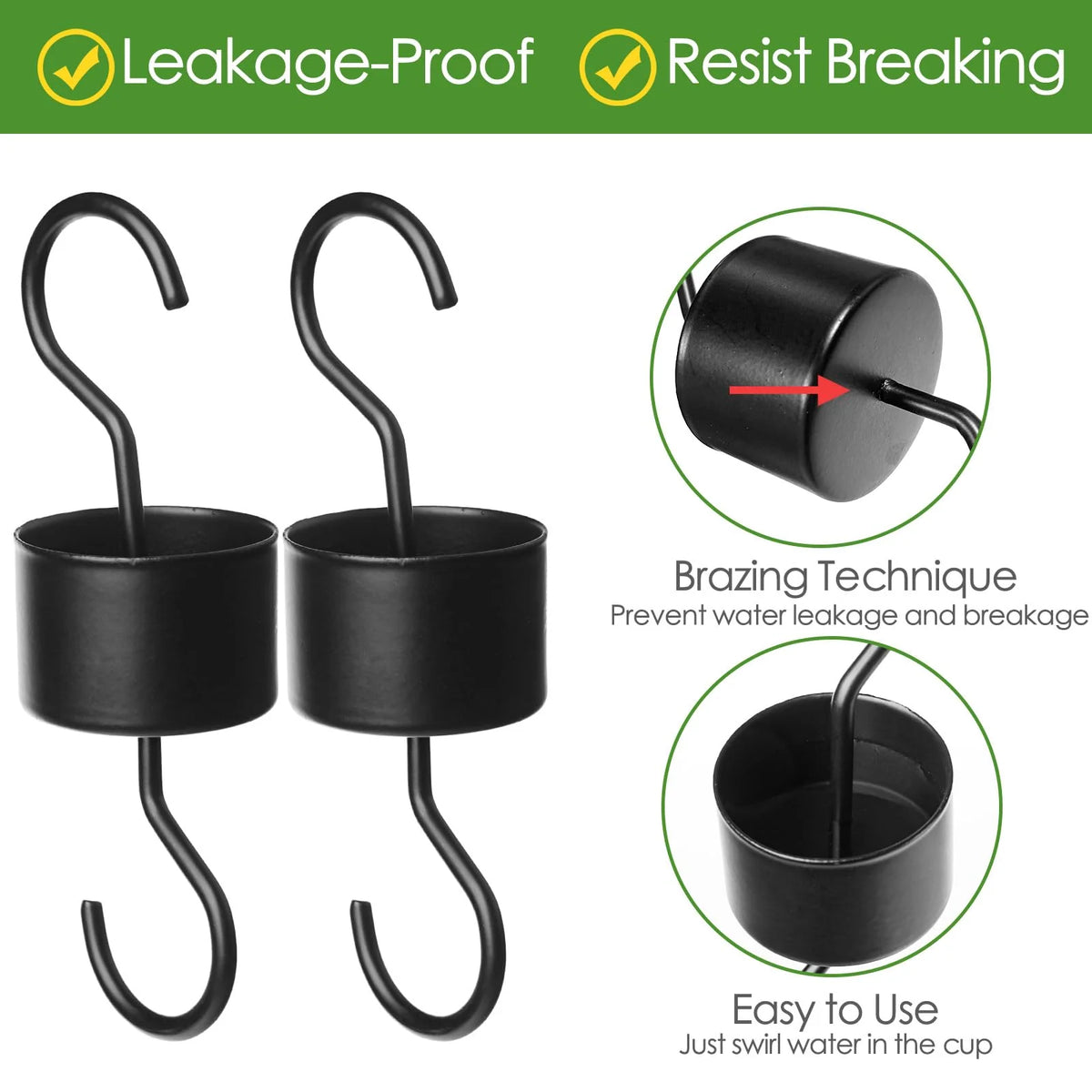 Hummingbird Feeder Ant Moat Metal Rust-Resistant Set of 2