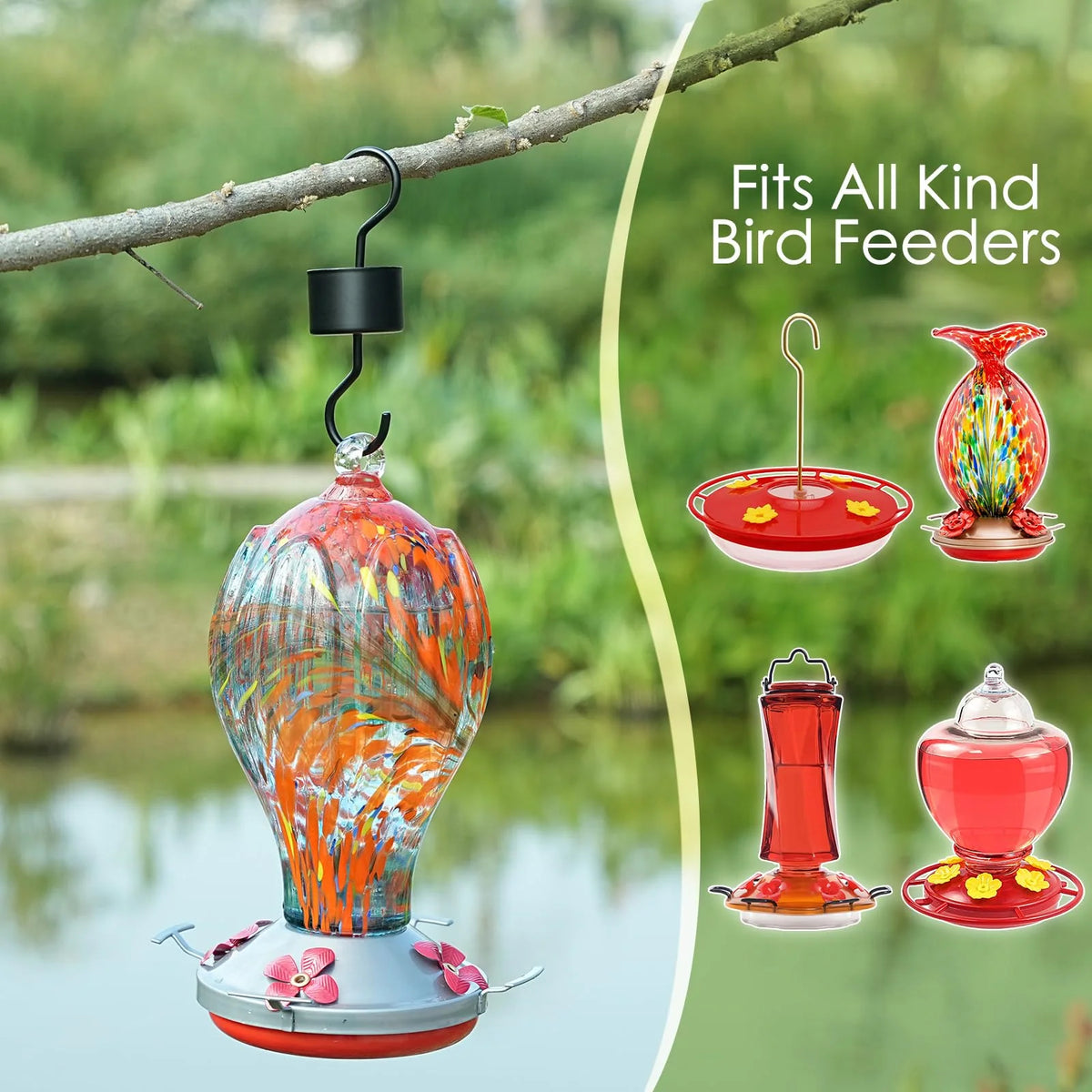 Hummingbird Feeder Ant Moat Metal Rust-Resistant Set of 2