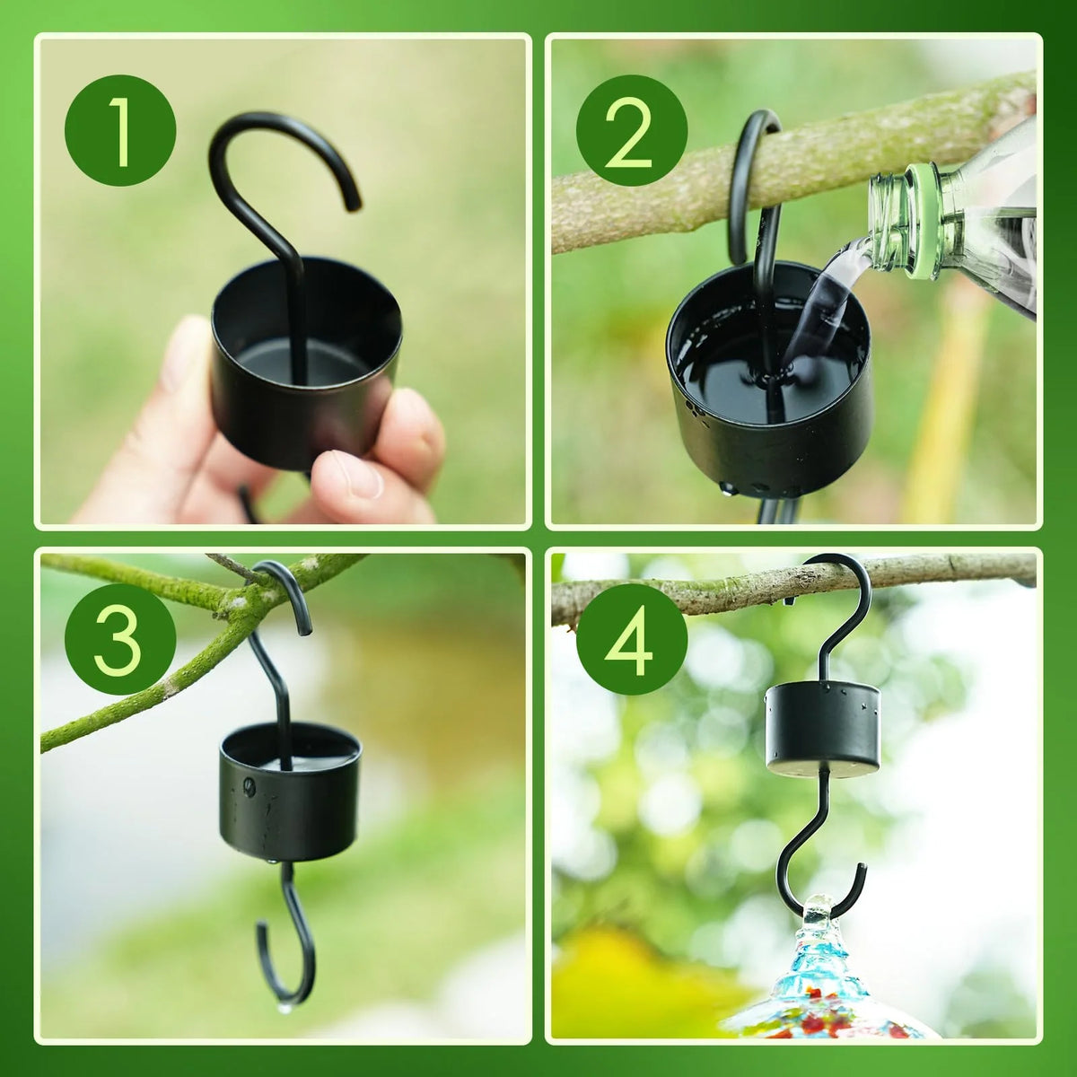 Hummingbird Feeder Ant Moat Metal Rust-Resistant Set of 2