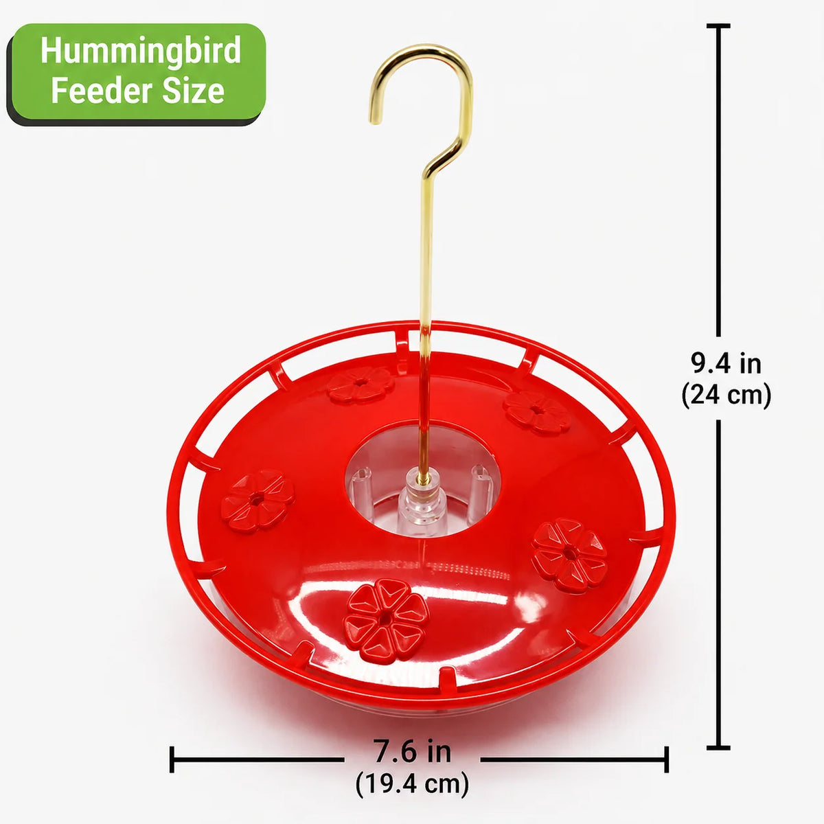 Hummingbird Feeder Built-In Ant Moat Five Feeding Ports 10.58 Oz Capacity