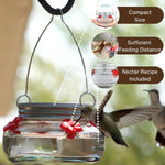 Hummingbird Feeder Clear Jar Four Ports Set of 2