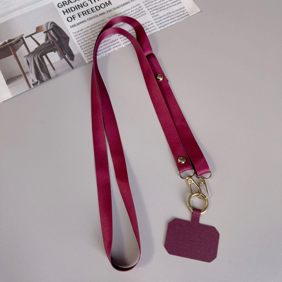 ID Lanyard Satin Adjustable Length Secure Clip