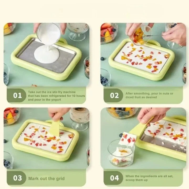 Ice Cream Maker Tray Stainless Steel No Electricity Required