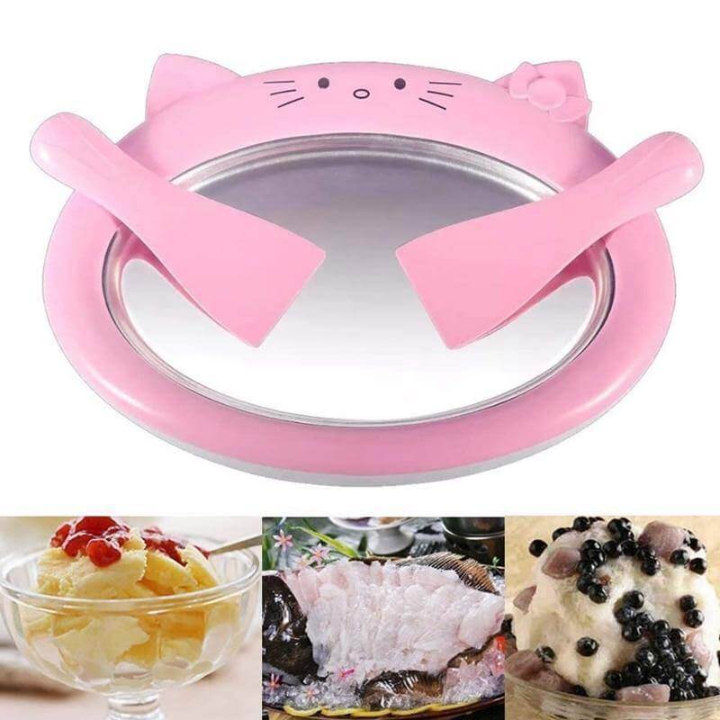 Ice Cream Roll Maker Freezer Pan Two Scrapers Included