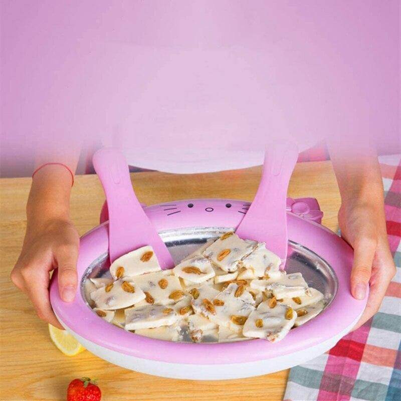 Ice Cream Roll Maker Freezer Pan Two Scrapers Included