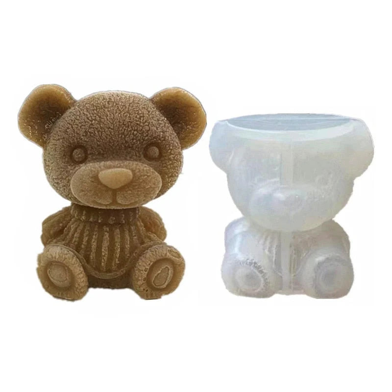 Ice Cube Tray Bear-Shaped Food-Grade Silicone Flexible & Easy-Clean