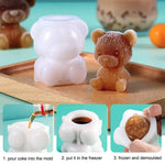 Ice Cube Tray Bear-Shaped Food-Grade Silicone Flexible & Easy-Clean