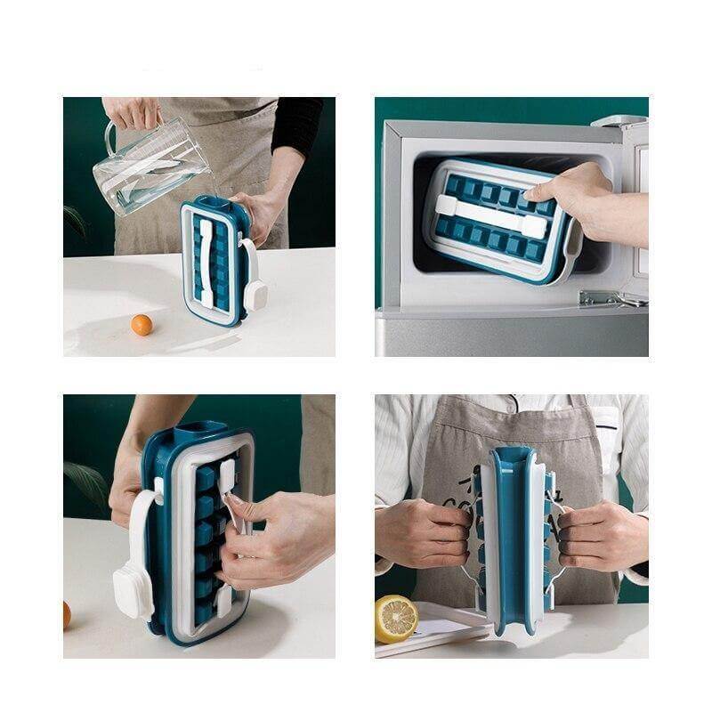 Ice Cube Tray Foldable 18-Grid Pouring Pitcher