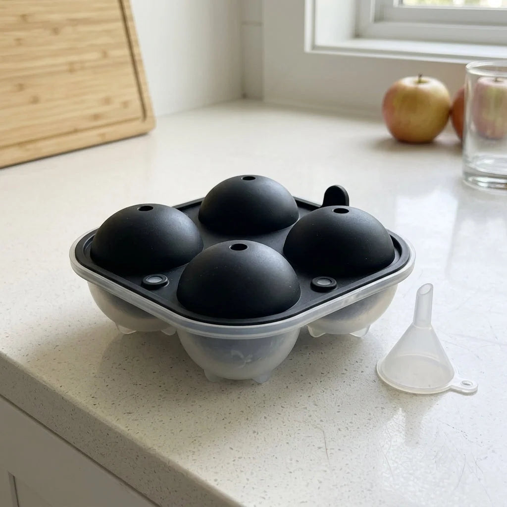 Ice Sphere Mold Silicone Set of 4 Slow-Melting