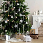 Icicle Ornament Set Clear Shatter-Resistant Lightweight 12 Piece