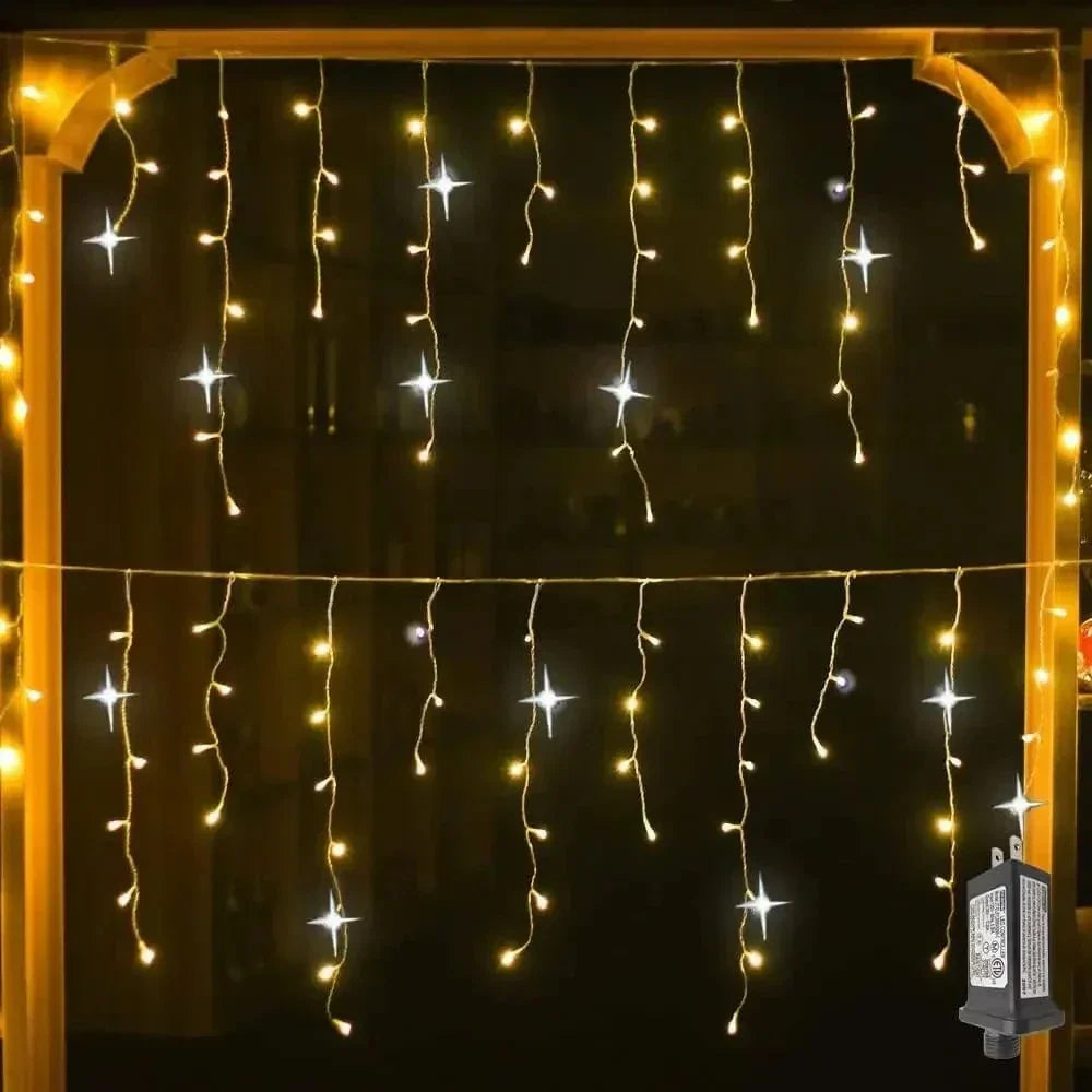 Icicle String Lights Twinkling Strobe Connectable Waterproof