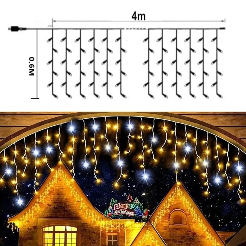 Icicle String Lights Twinkling Strobe Connectable Waterproof