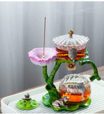 Incense Burner Teapot Design Handcrafted Resin Glass