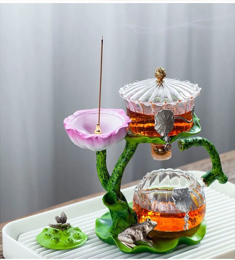 Incense Burner Teapot Design Handcrafted Resin Glass