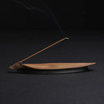 Incense Stick Holder Wood Bamboo Leaf Design