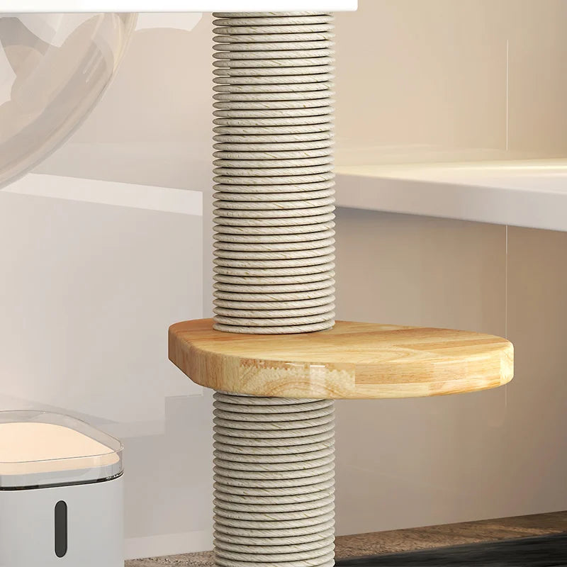 Indoor Cat House Multi-Level Solid Wood 160cm Tall