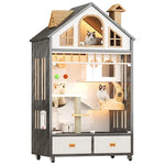 Indoor Cat House Multi-Level Solid Wood 160cm Tall