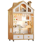 Indoor Cat House Multi-Level Solid Wood 160cm Tall