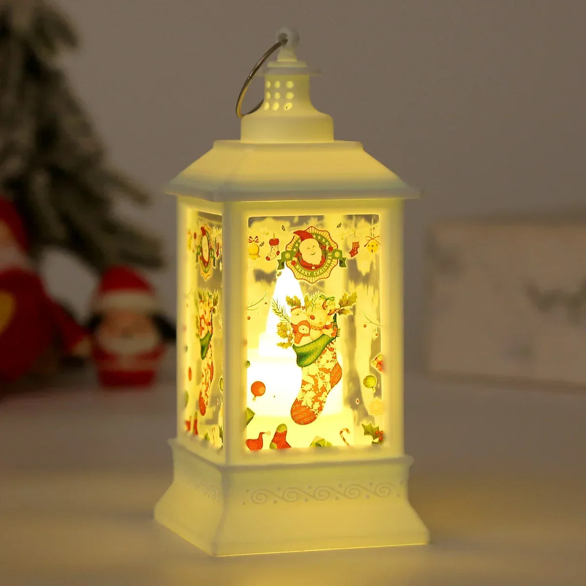 Indoor Lantern Santa Graphic Lightweight & Durable