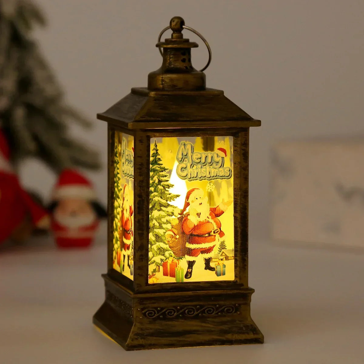 Indoor Lantern Santa Graphic Lightweight & Durable