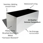 Indoor Planter Aluminum Waterproof Lining Hardwood Base 30 Inch Long