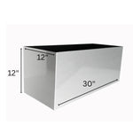 Indoor Planter Aluminum Waterproof Lining Hardwood Base 30 Inch Long