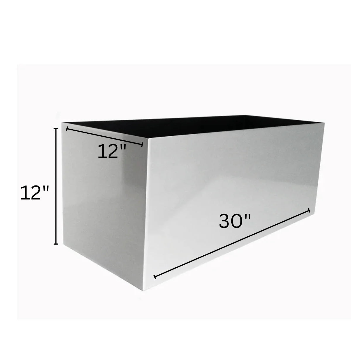 Indoor Planter Aluminum Waterproof Lining Hardwood Base 30 Inch Long