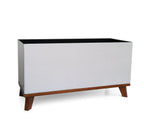Indoor Planter Aluminum Waterproof Lining Hardwood Base 30 Inch Long