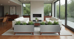 Indoor Planter Aluminum Waterproof Lining Hardwood Base 30 Inch Long