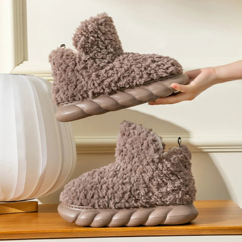 Indoor Slippers Memory Foam Plush Lining Non-Slip Sole