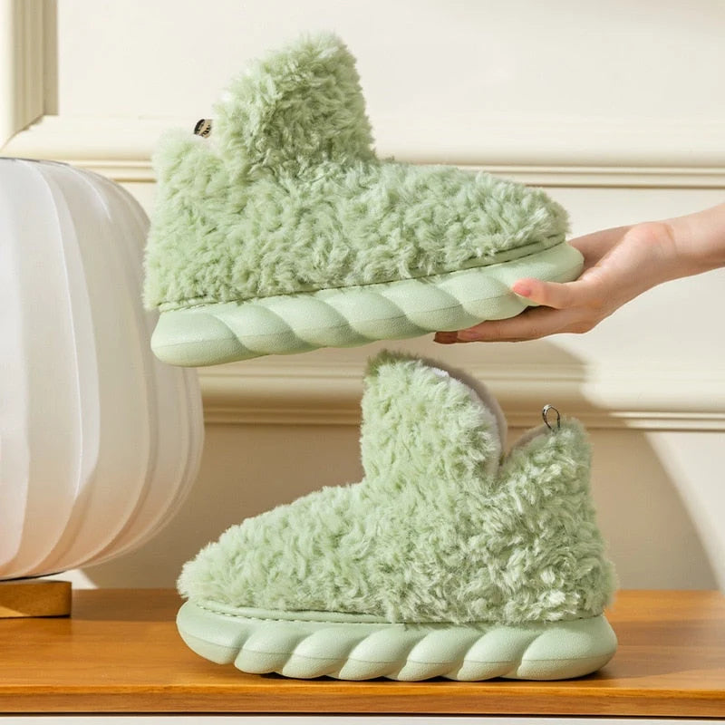 Indoor Slippers Memory Foam Plush Lining Non-Slip Sole