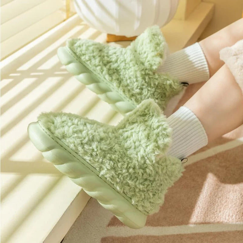Indoor Slippers Memory Foam Plush Lining Non-Slip Sole