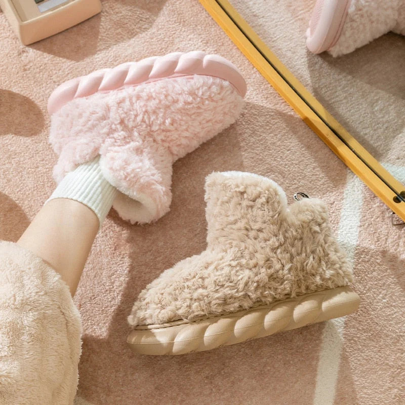 Indoor Slippers Memory Foam Plush Lining Non-Slip Sole