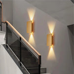 Indoor Wall Light Rectangular Metal Frame Warm Built-In LED