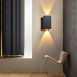 Indoor Wall Light Rectangular Metal Frame Warm Built-In LED