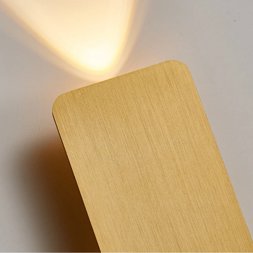 Indoor Wall Light Rectangular Metal Frame Warm Built-In LED