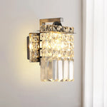 Indoor Wall Sconce Rectangular Crystalline Chromium Hardwired E12 E14