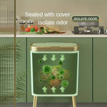 Indoor Waste Bin 15L Sealed Flip Lid Slim Profile