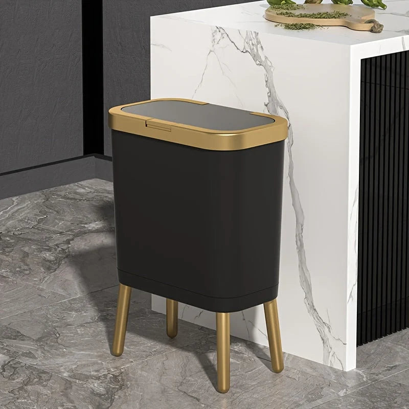Indoor Waste Bin 15L Sealed Flip Lid Slim Profile