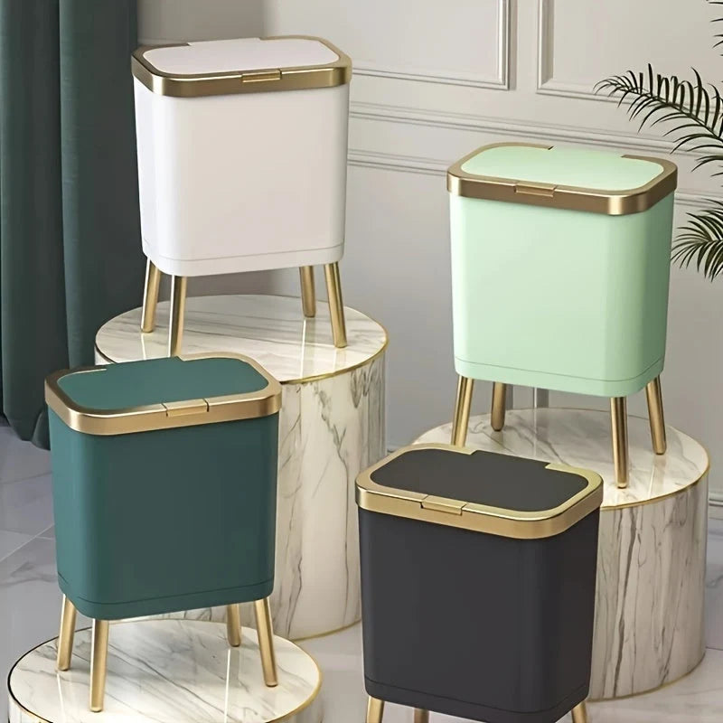 Indoor Waste Bin 15L Sealed Flip Lid Slim Profile